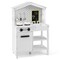 Kids Wooden Kitchen Play Set With Storage Shelves And Accessories-white